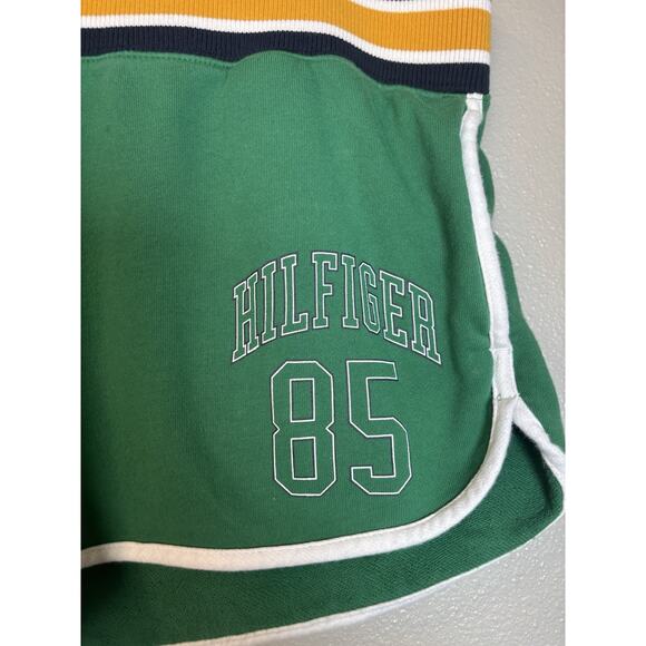 Tommy Hilfiger Sweat Shorts Womens Large Green‎ Elastic Waist Casual Logo - Picture 2 of 10